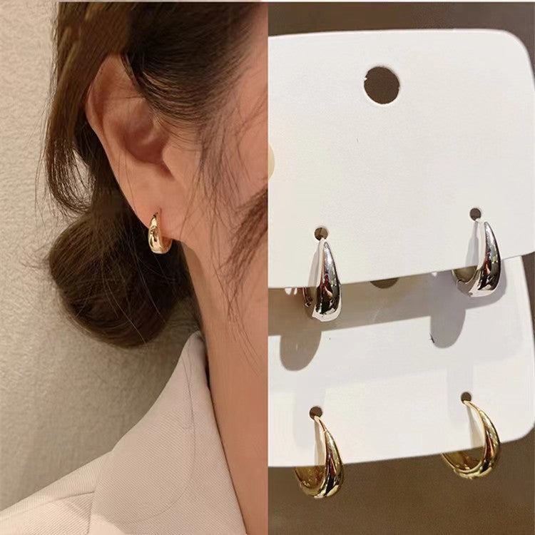 Sier Needle High-grade Exaggerated Metal Elegance Retro Earrings