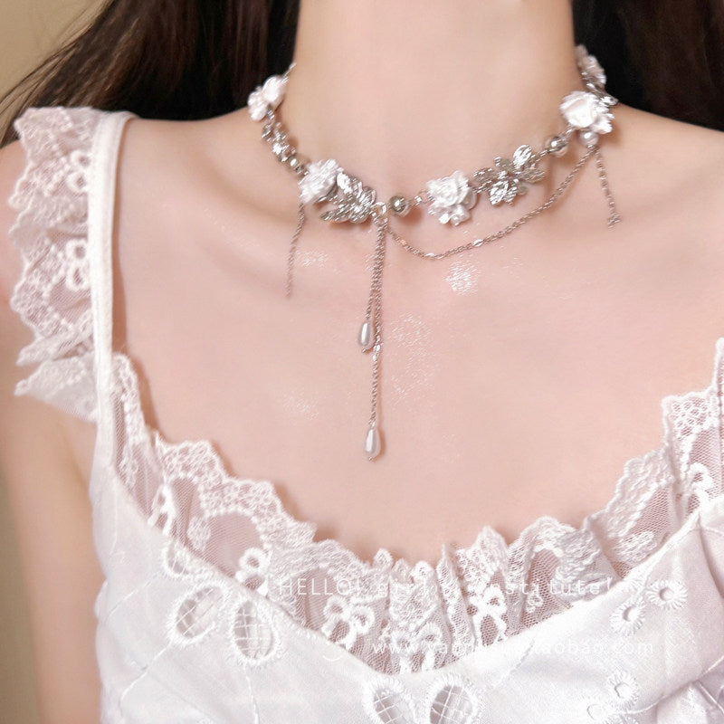 Women's Butterfly Pearl Tassel For Light Luxury Necklace
