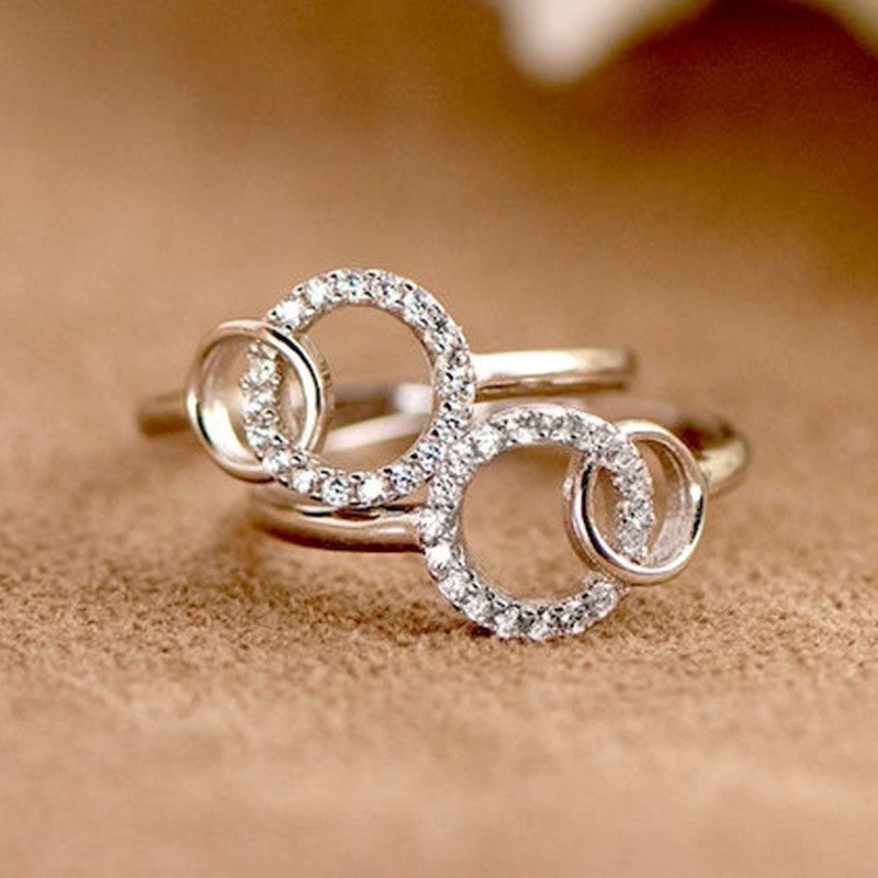 Women's Buckle Light Luxury Minority Fashionable Diamond Rings