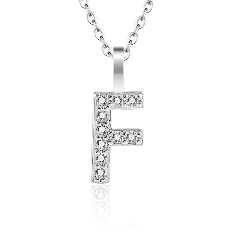 Diamond Inlaid Zircon English Letter Female Pendants