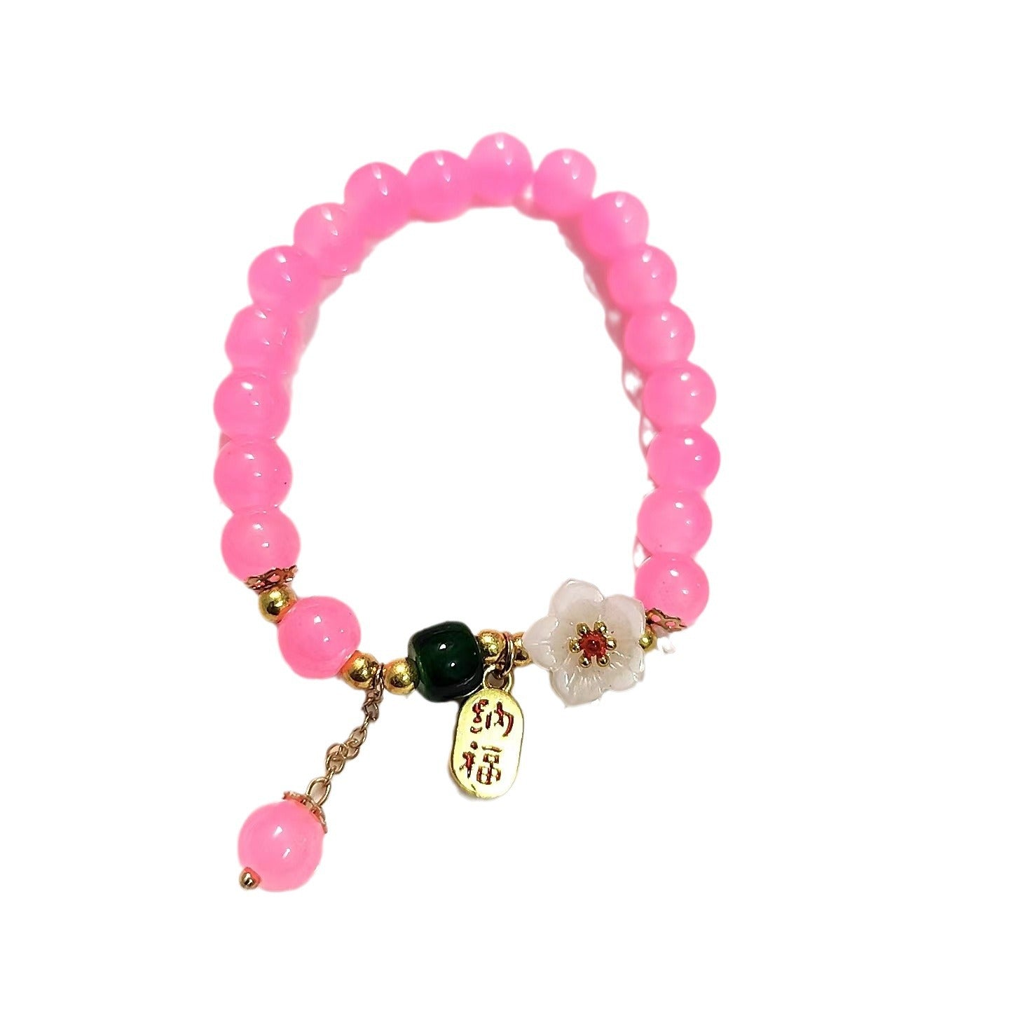 Colorful Gold Lotus Seedpod Cultural Creative Imitation Jade Scenic Bracelet