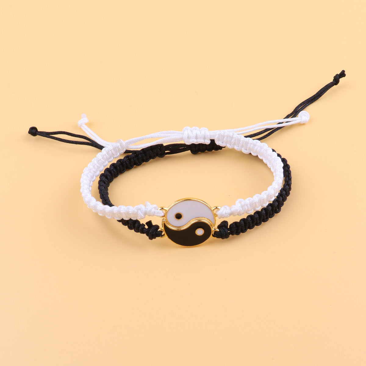 Woven Couple Black White Simple Appetizer Bracelets