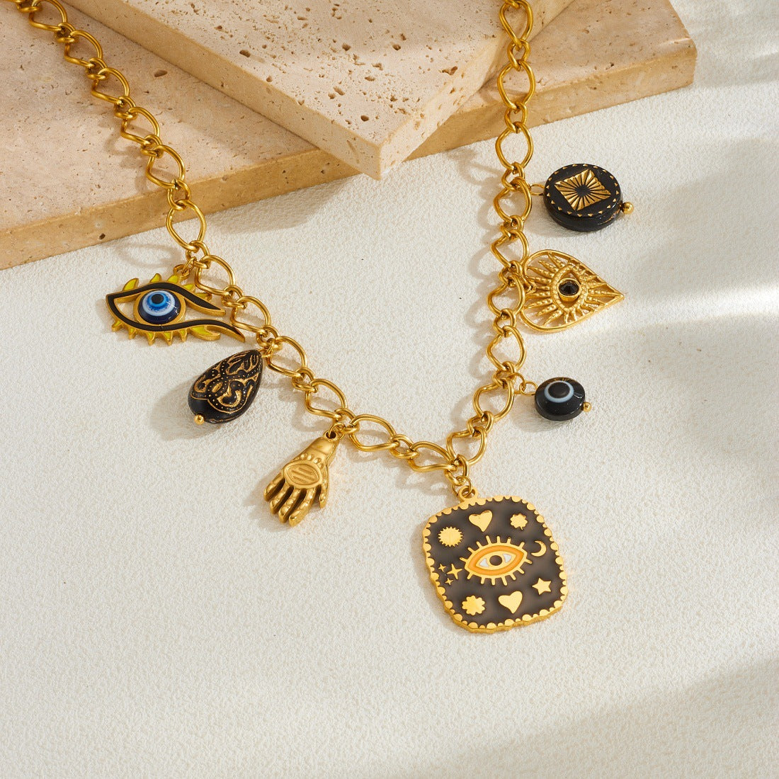 Personalized Trendy Dark Wind Oil Dripping Necklace