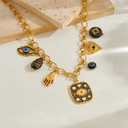 Personalized Trendy Dark Wind Oil Dripping Necklace
