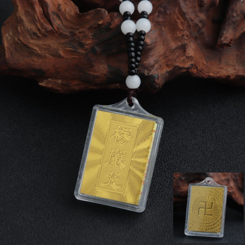 Foil Mantra Built-in Scripture Temple Binding Pendants