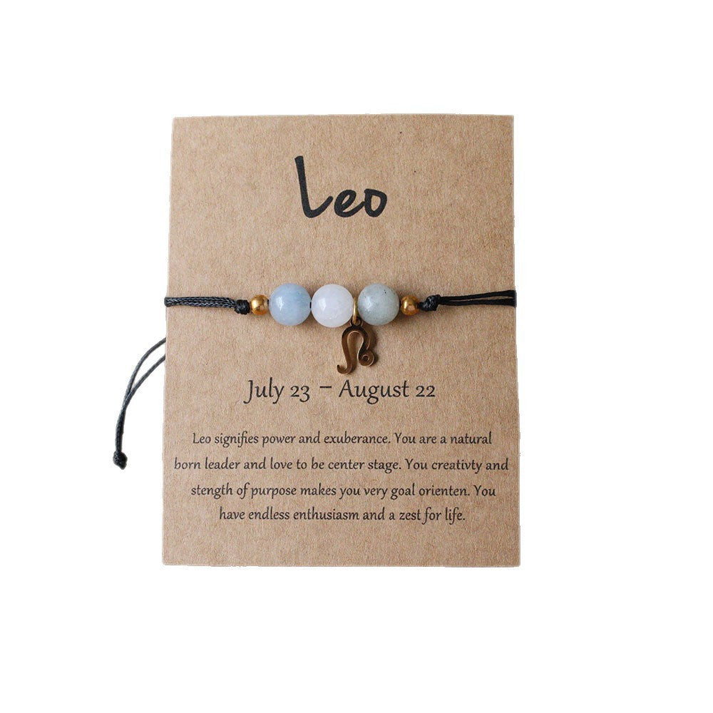 Planets Twee Constellations Natural Stone Blue Black Bracelet