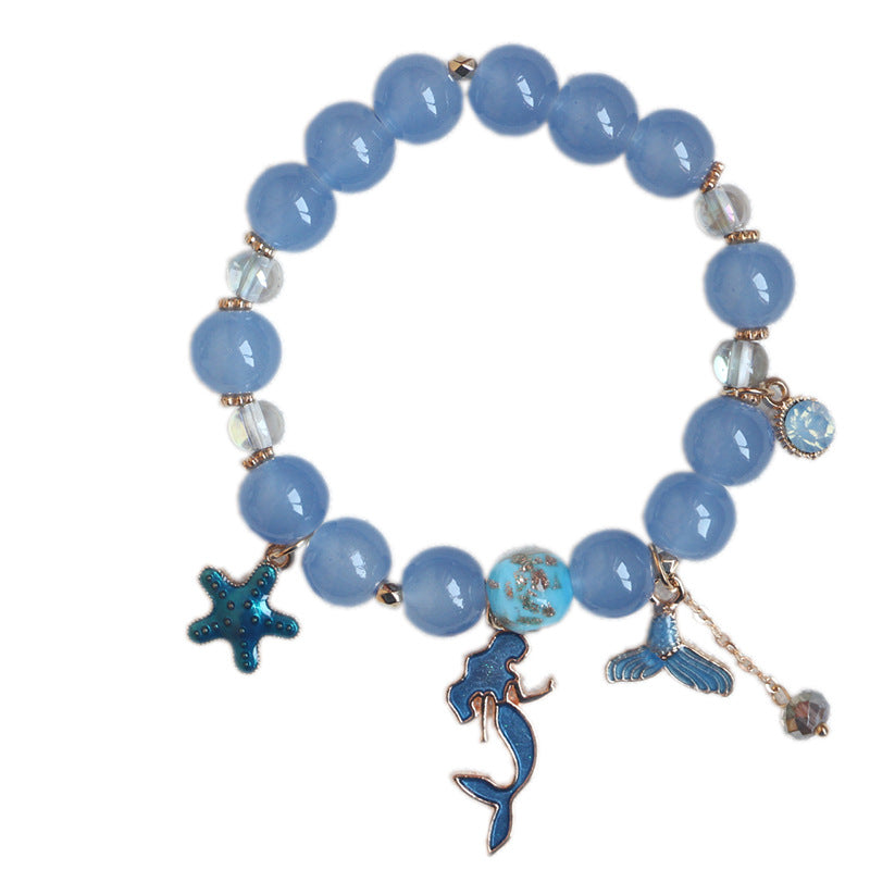 Female Heart Ocean Style Starfish Mermaid Tail Colorful Bracelet