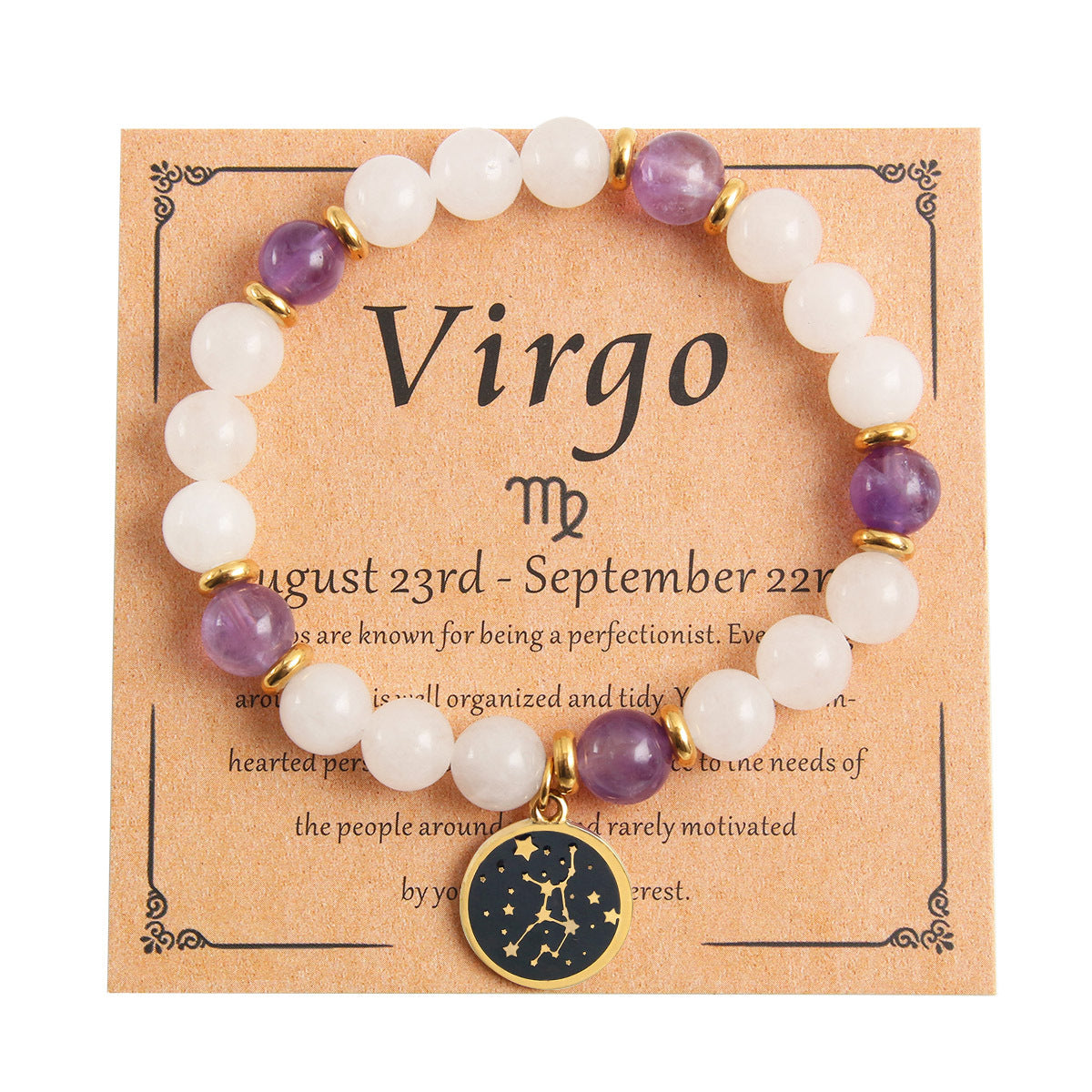 Beaded With Card Round Stainless Steel Gold Plated Drop Oil Bracelets
