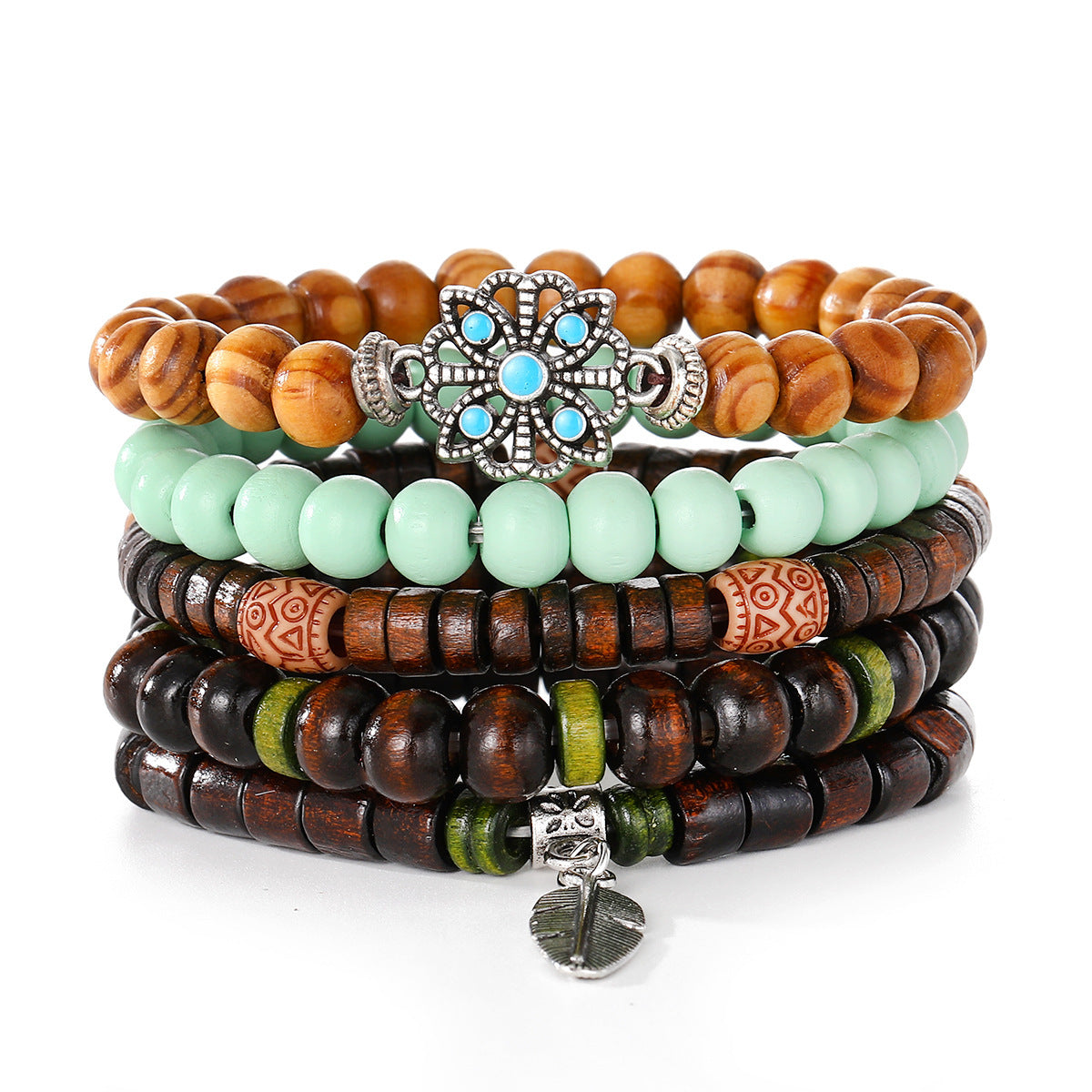 Wooden Bead Ethnic Style Turquoise Vintage Hand-woven Bracelets