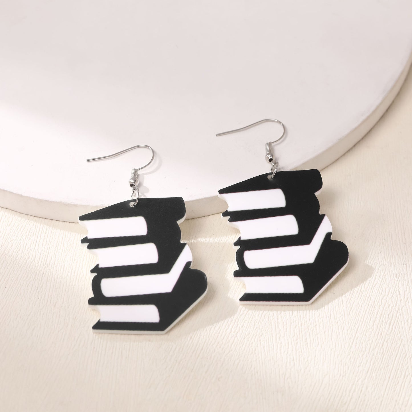 Environmentally Friendly Acrylic Personalized School Opening Paper Plane Books Earrings