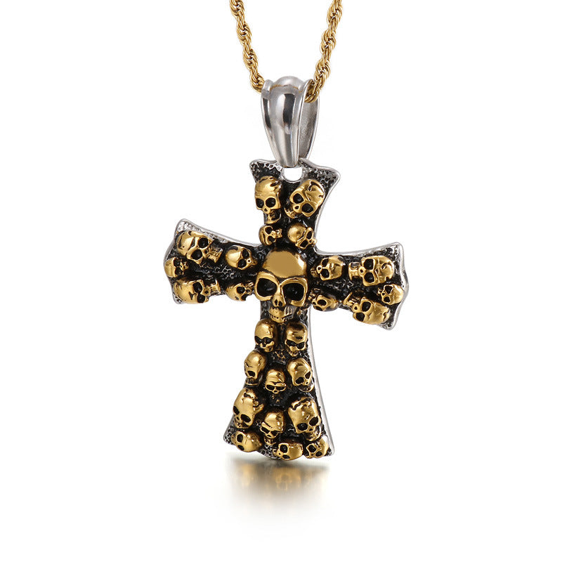 Men's Street Hipster Fashion Cross Personality Punk Necklaces