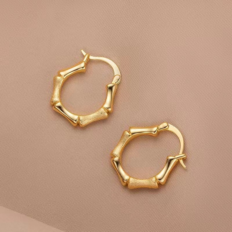 Women's Vietnam Placer Gold Design Simple Ear Clip High-grade Earrings