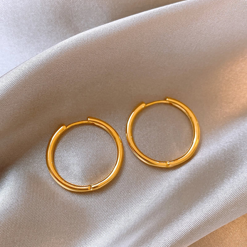 Women's High Profile Fashion Simple Circle Clip Niche Personality High-grade Earrings