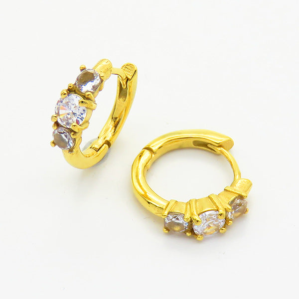 Color Zircon Advanced Design Sense Ear Female Fashionable Earrings