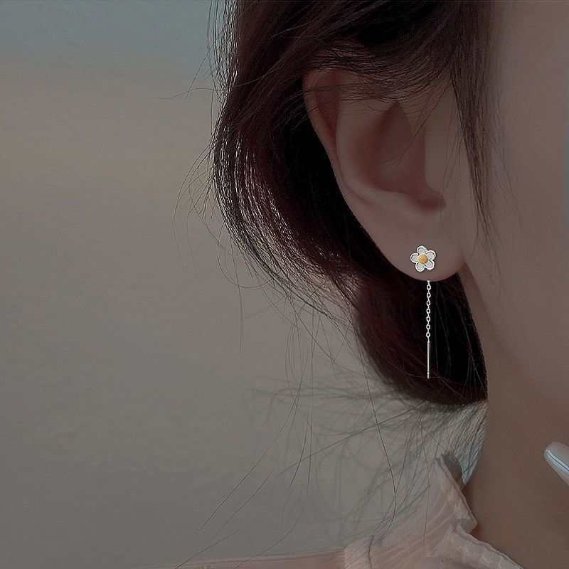 Women's Sterling Sier Egg Yolk Flower Trendy Summer Ear Line