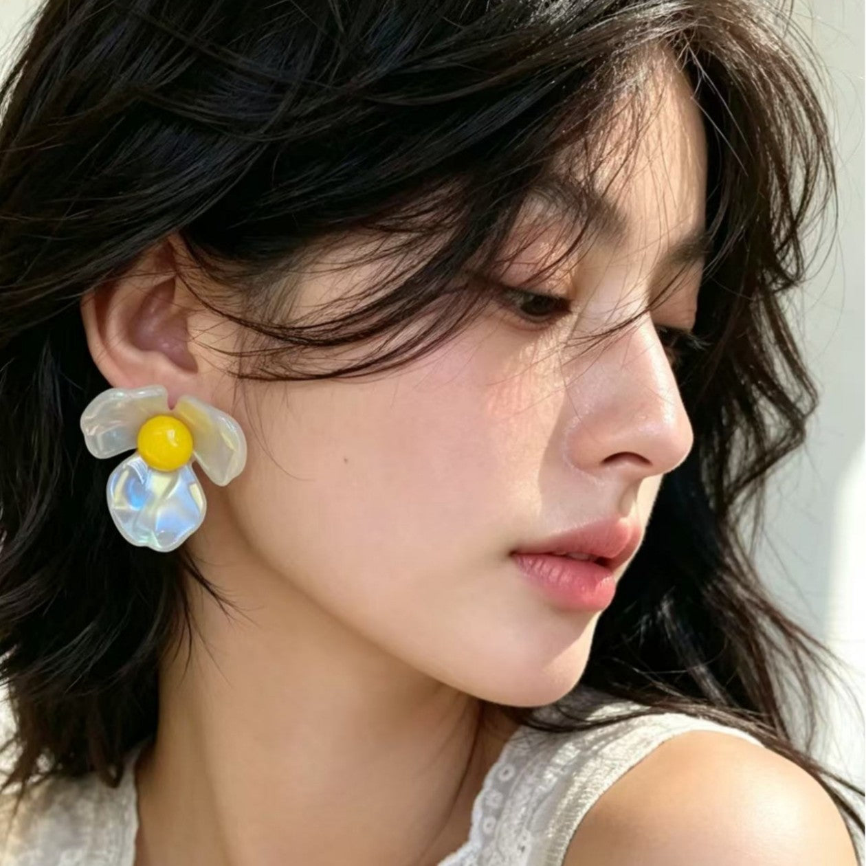 Style Fresh Magic Beads Bright Flower Fashionable Rings