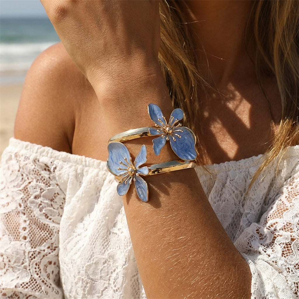 Flower Elegant High Sense Vacation Style Double Bracelet