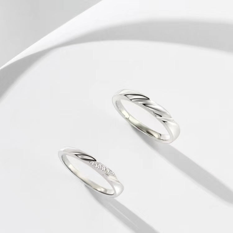 Mobius Strip Love Frequency Couple Open Adjustable Female Rings
