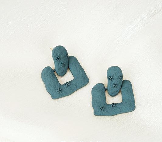 Blue Matte Texture Cute Style Creative Exaggerating Earrings