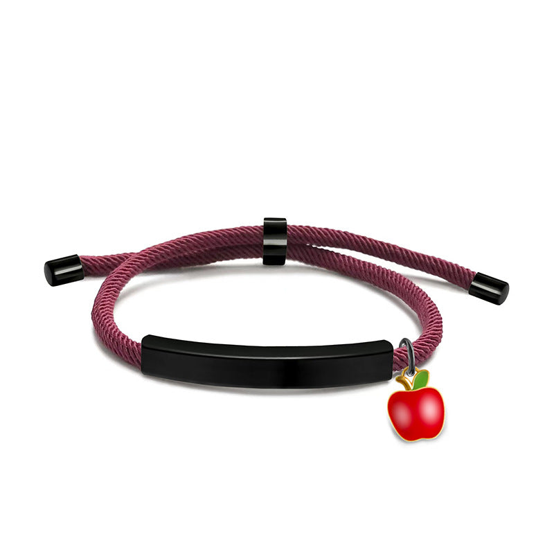 Material Red Apple Accessories Gift Lettering Bracelets