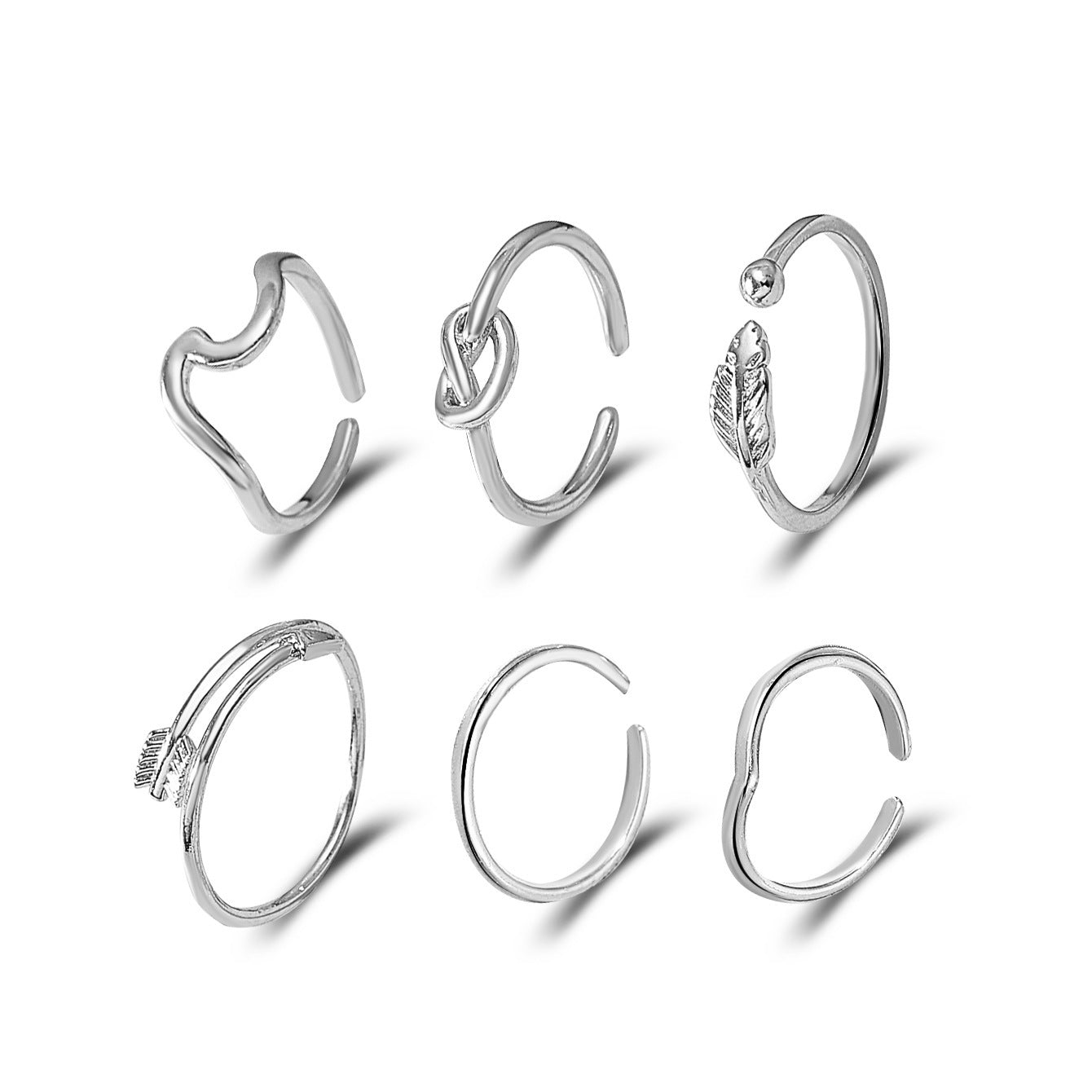 Women's Knuckle Suit Sets Love Heart-shaped Design Rings