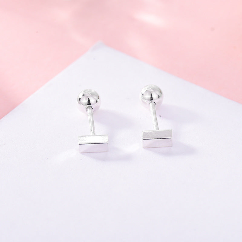 Bar Small Bone Male Personality Screw Earrings