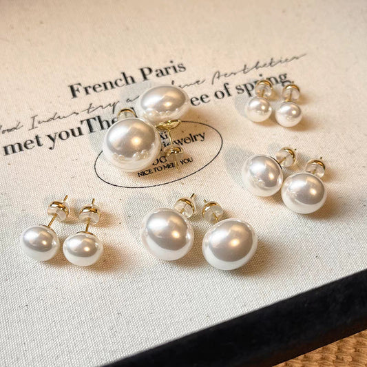 Bread Pearl Elegant High-grade Sier Bead Korean Earrings