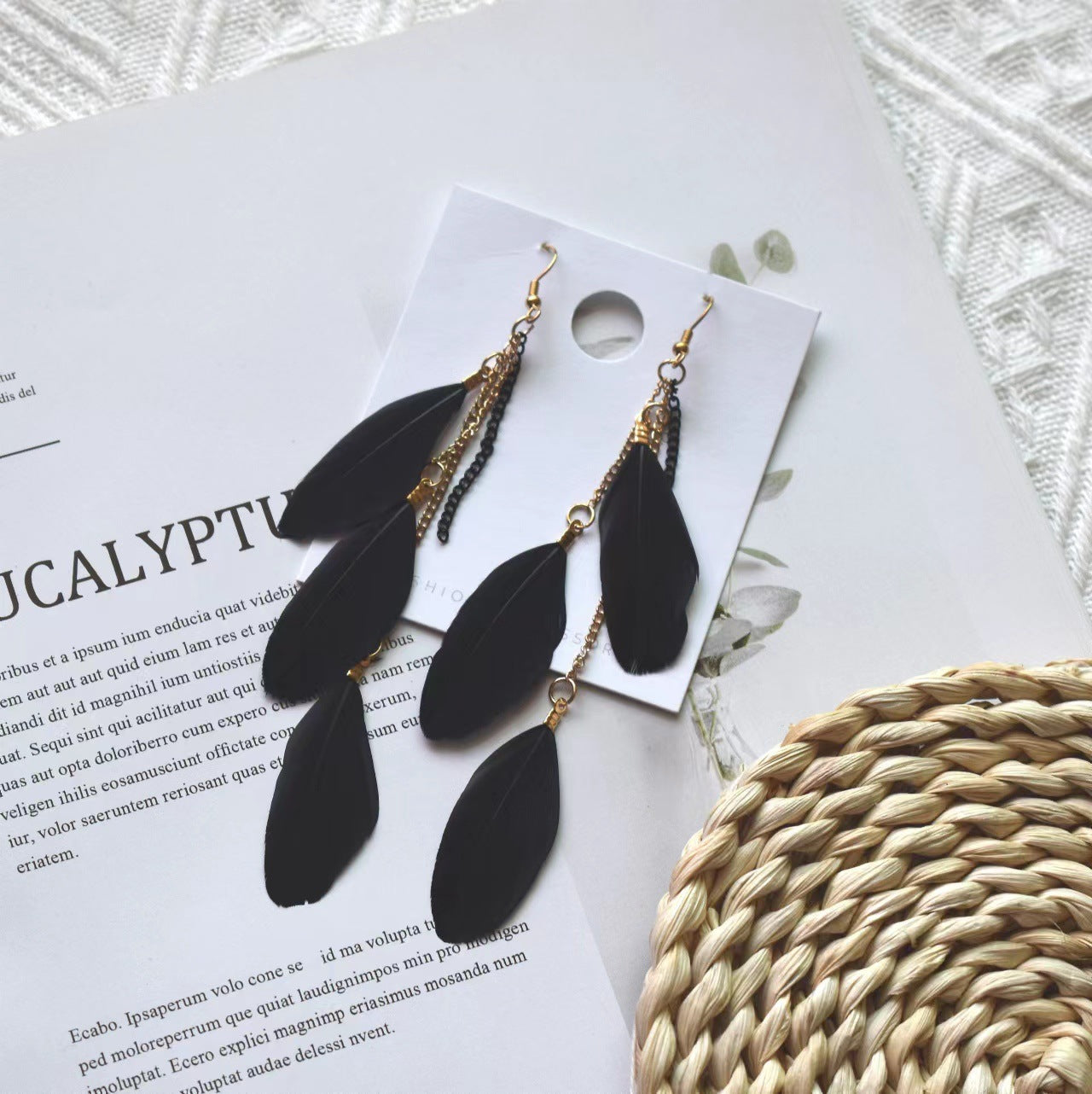 Classy Casual Cool Ethnic Style Feather Earrings