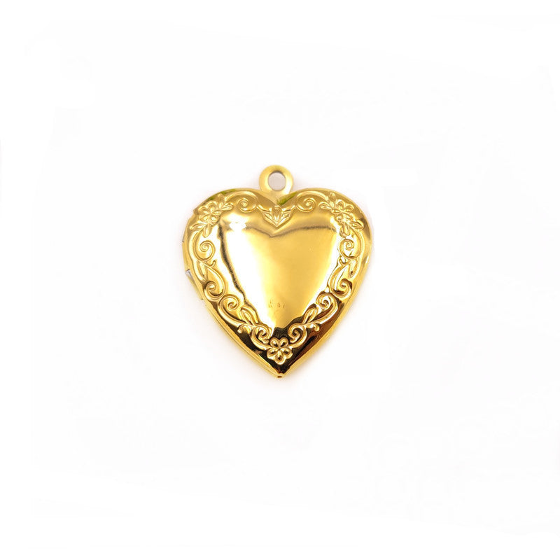 Steel Peach Heart Box Gold-plated Frame Can Necklaces