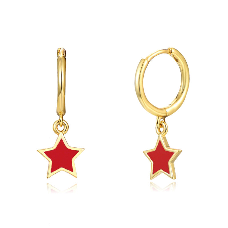 Colorful Oil Ear Clips Fashion Style Stud Earrings