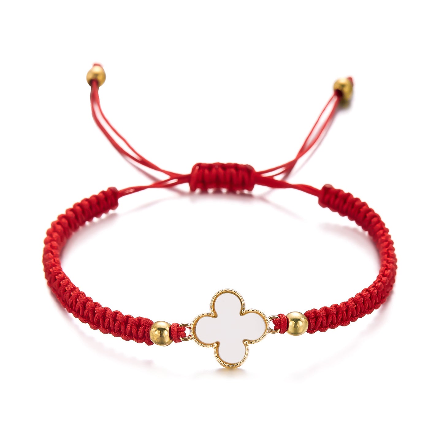 Women's Four-leaf Clover Woven Fashion Hand-woven Red Bracelets