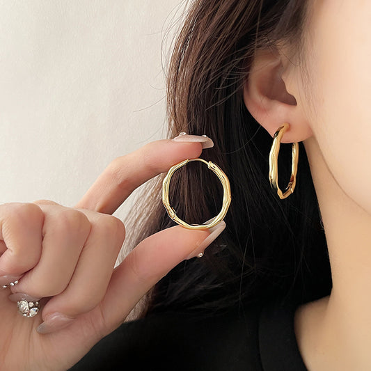 Simple Cold Style Female Ear Circle Temperament Earrings