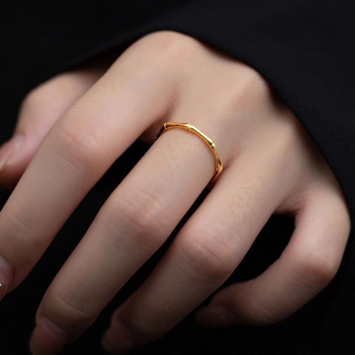 Women's Sweet Simple Bamboo Fashion Graceful Personality Sier Rings