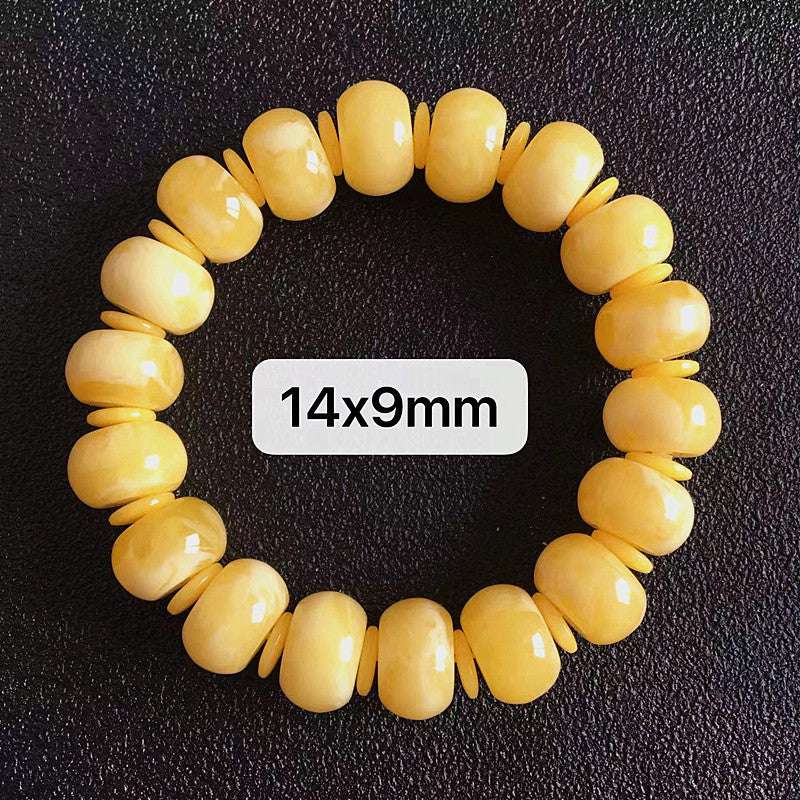 White Flower Block Of Wood Or Stone Amber Bracelets