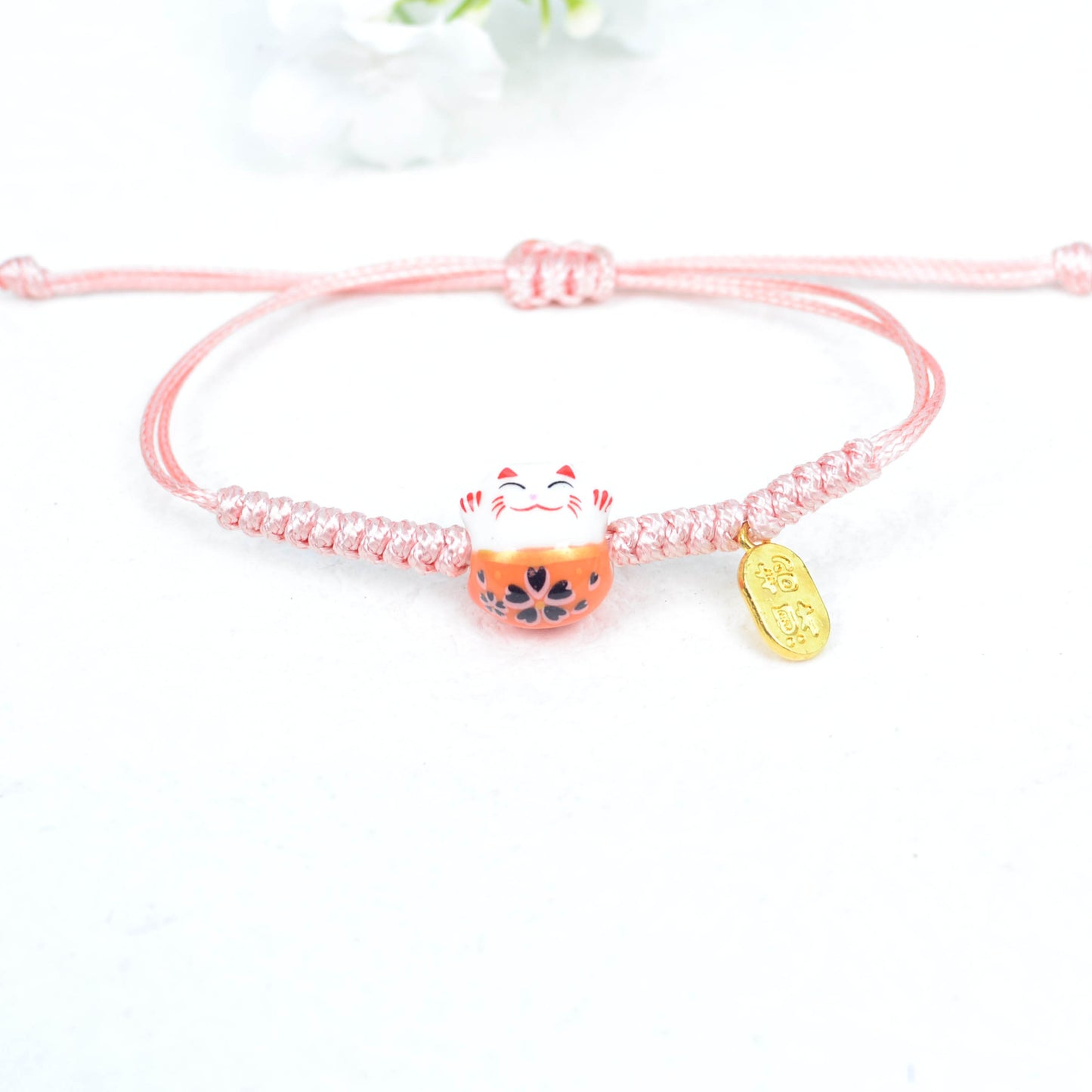 Lucky Cat Hand-woven Red Rope Alloy Bracelets