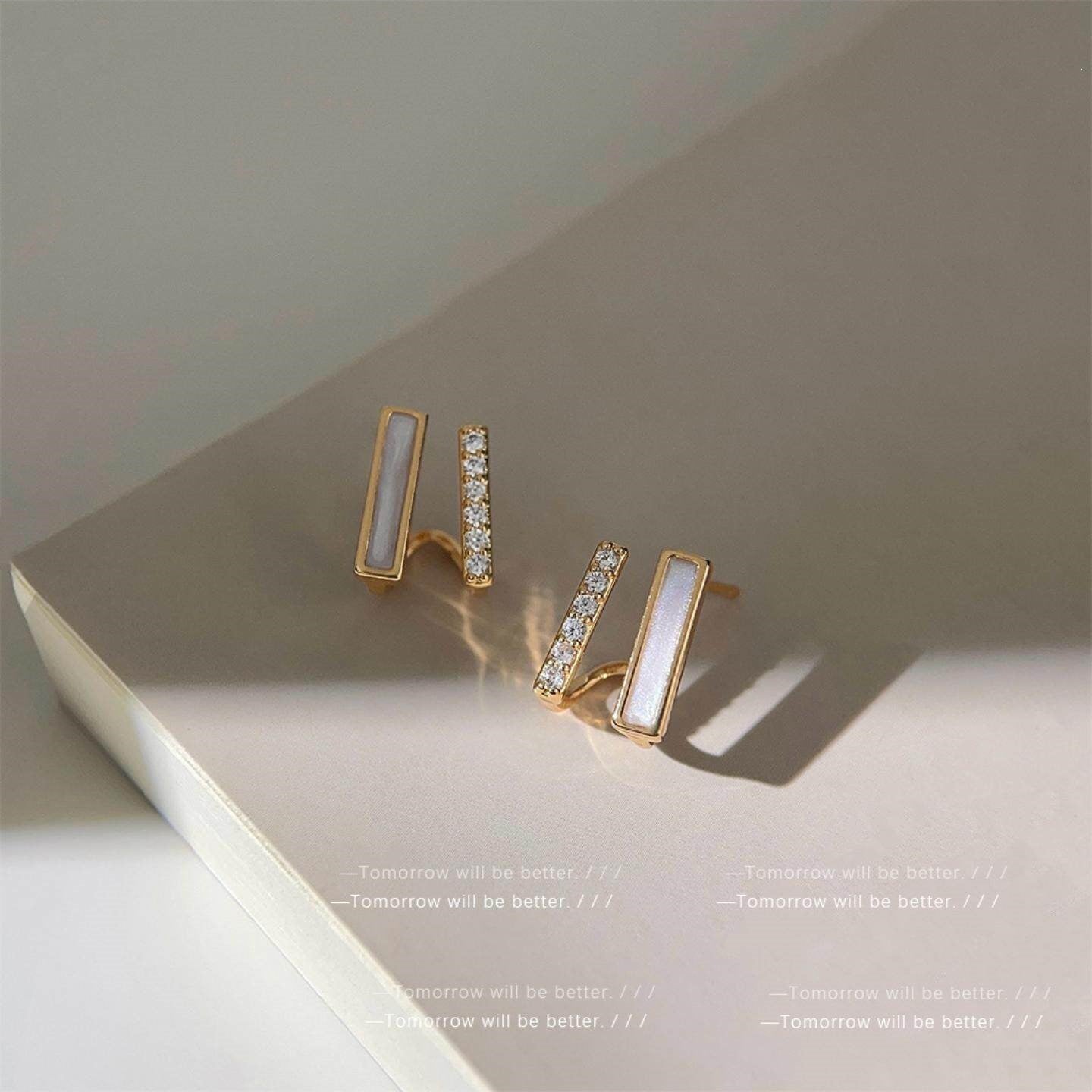 Micro Inlaid Zircon Geometric Niche Affordable Luxury Fashion High-grade Stud Earrings