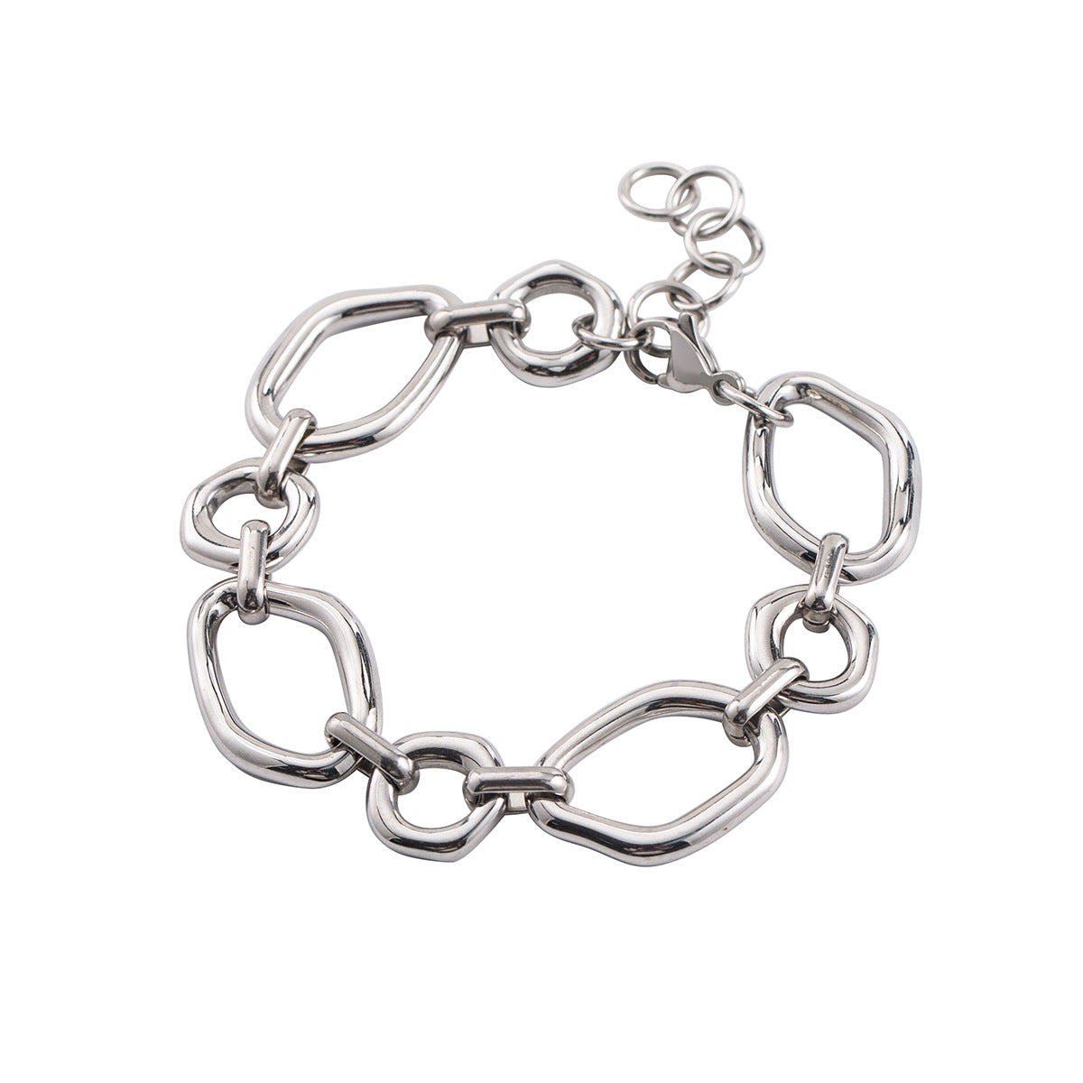 Women's & Men's Luxury Exaggerated Metallic Titanium Steel Irregular Lava Geometric Bracelet