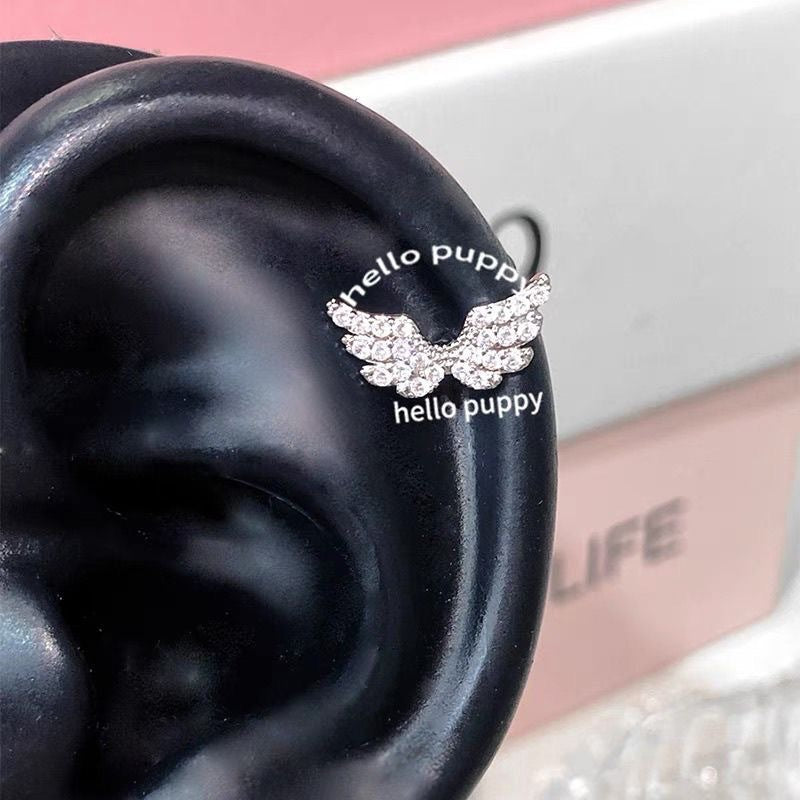 Bone Titanium Steel Full Diamond Screw Twist Sweet Cool Hot Stud Earrings