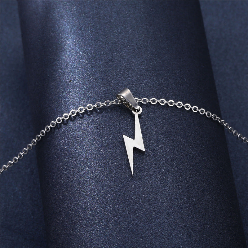 Women's Stainless Steel Lightning Personality Street Fashion Hollow Necklace