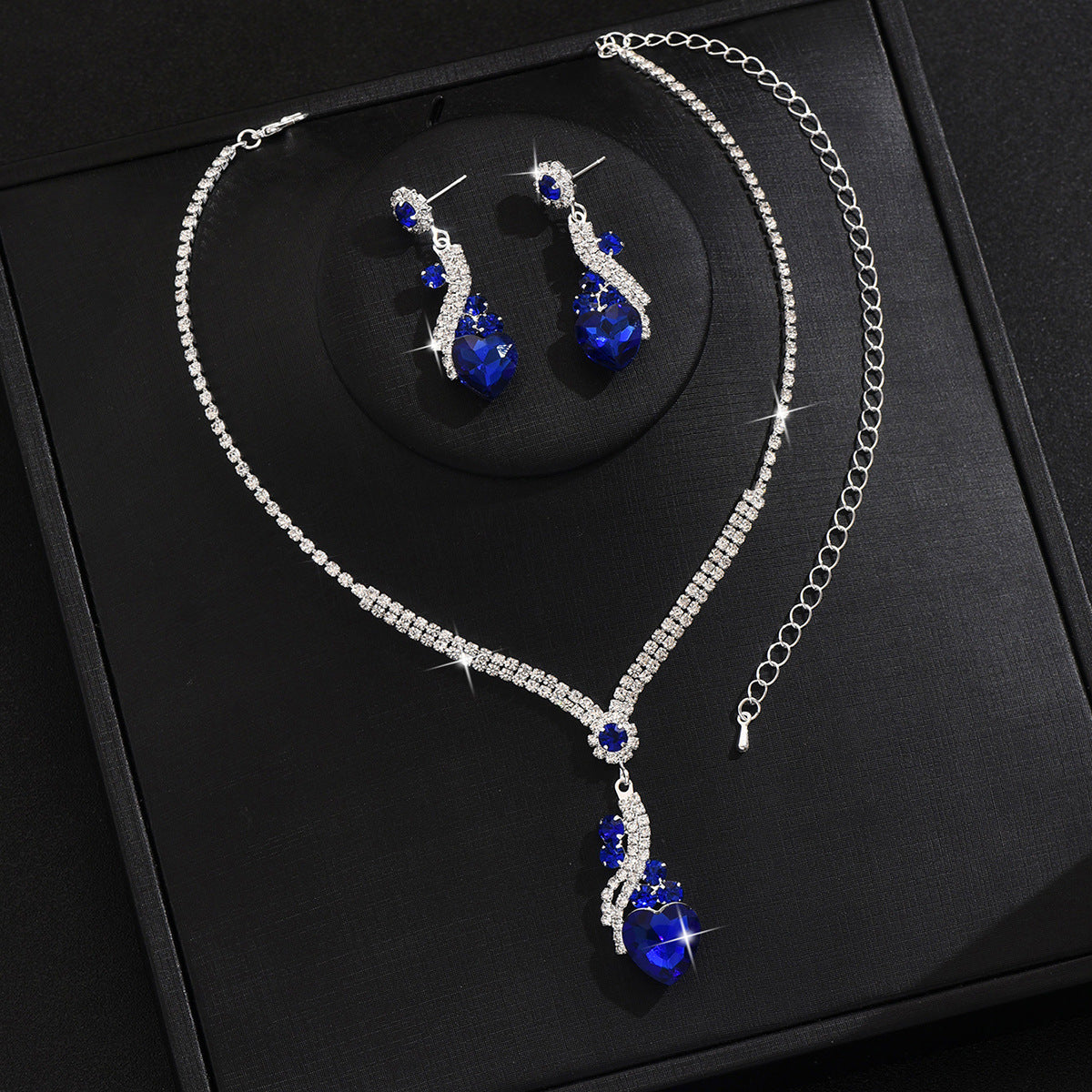 Women's Water Drop Geometry Crystal Two-piece Jewelry Set