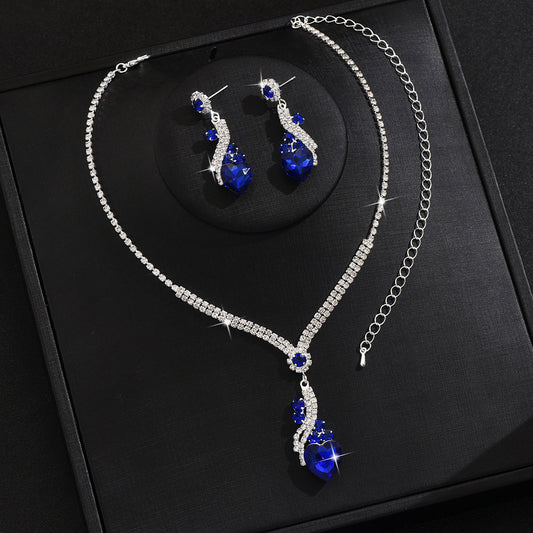 Women's Water Drop Geometry Crystal Two-piece Jewelry Set