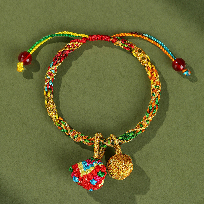 Festival Colorful Rope Ethnic Style Hand-woven Adult Small Sachet Carrying Bracelet