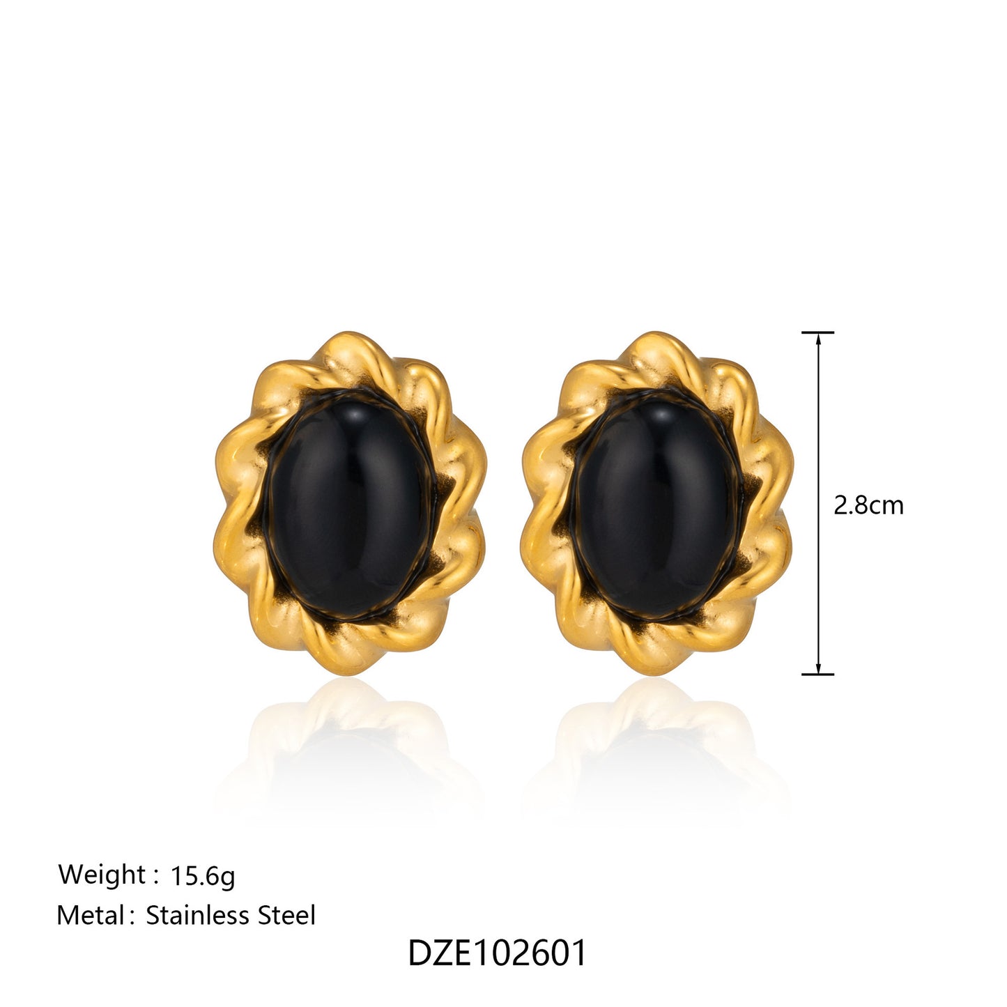 Gold Retro Bright Gem Elegant Lace Earrings