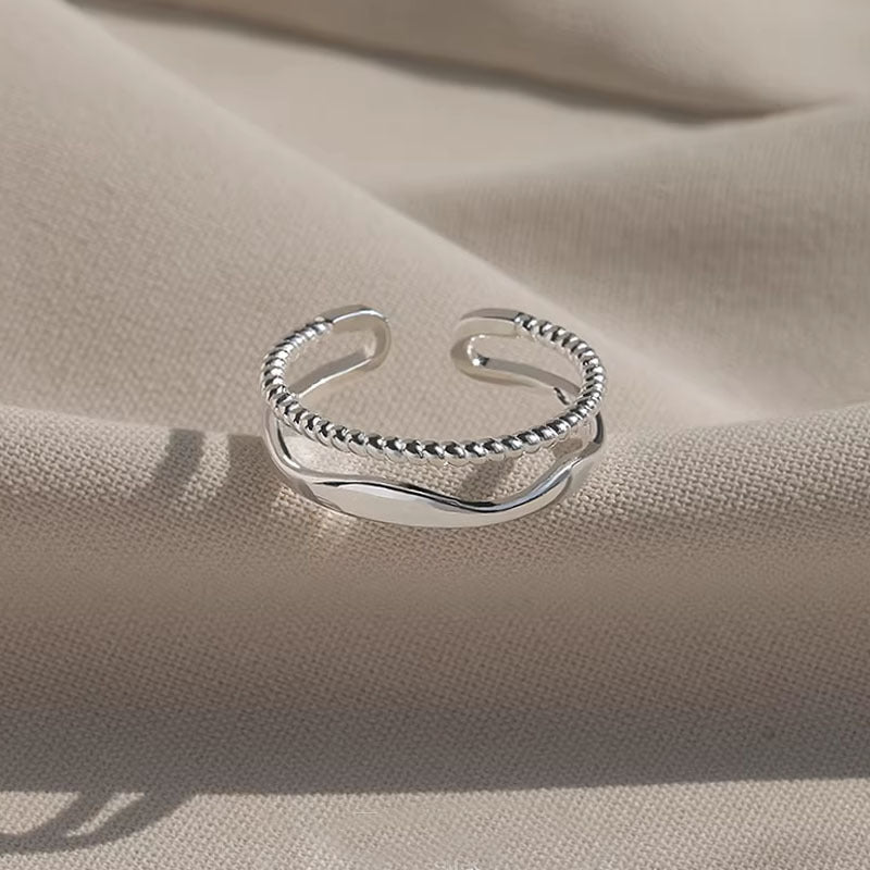 Women's Light Luxury Twist Simple Open Adjustable Design Style Ring