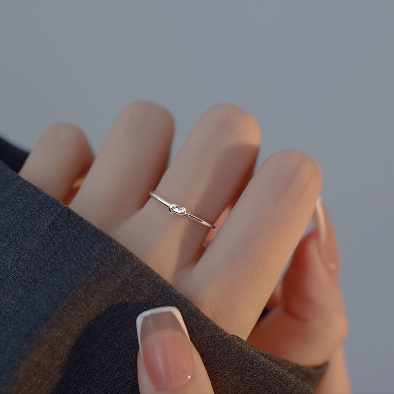 Line Knotted Simple High Sense Design Korean Style Cold Rings