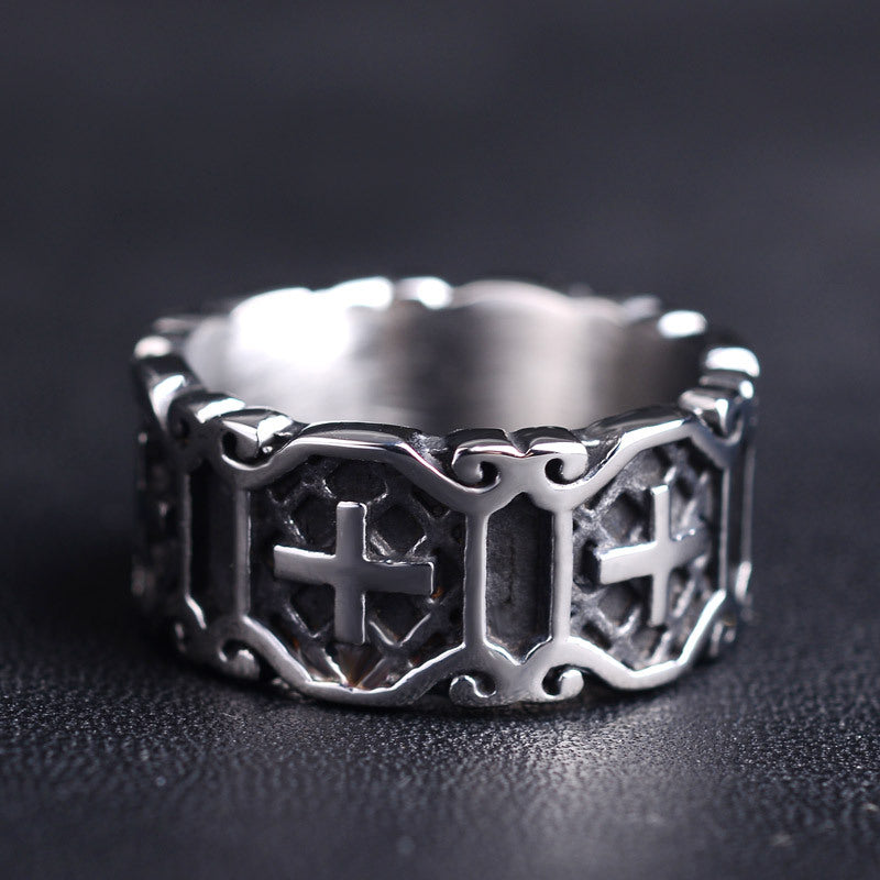 Men's Hip Hop Cool Vintage Cross Thai Rings