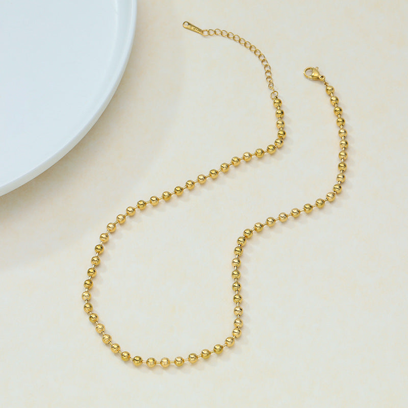 Single Chain Box Melon Seeds Side Hammer Round Snake Bone Necklaces