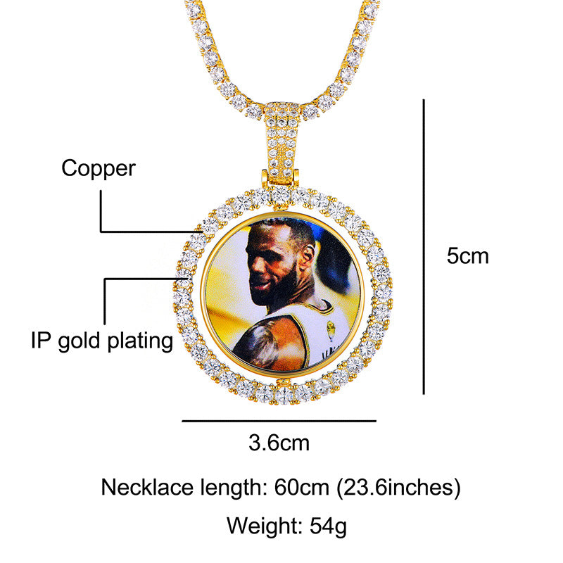 Diamond Hip Hop Tyrant Round Plate Pendants