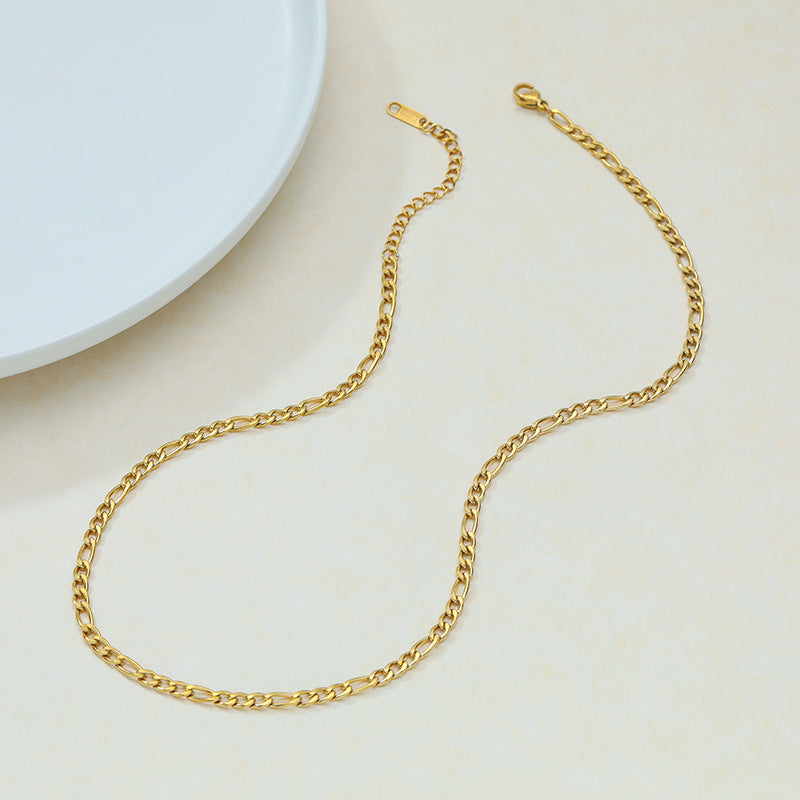 Single Chain Box Melon Seeds Side Hammer Round Snake Bone Necklaces