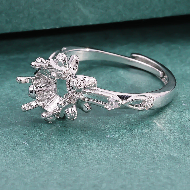 Setting Round Luxury Pointed Bottom Chinese Diamond Live Ring
